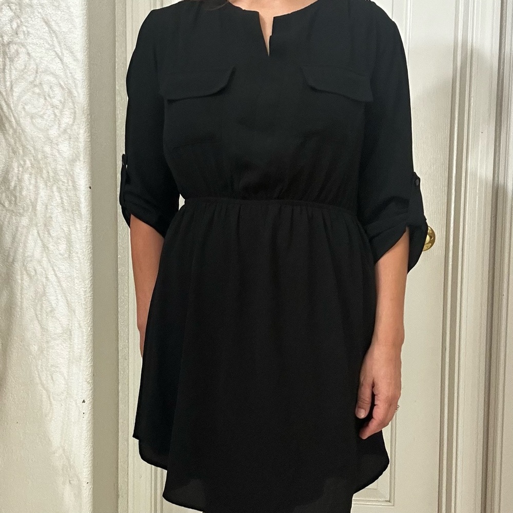 Monteau Black Long Sleeve Dress